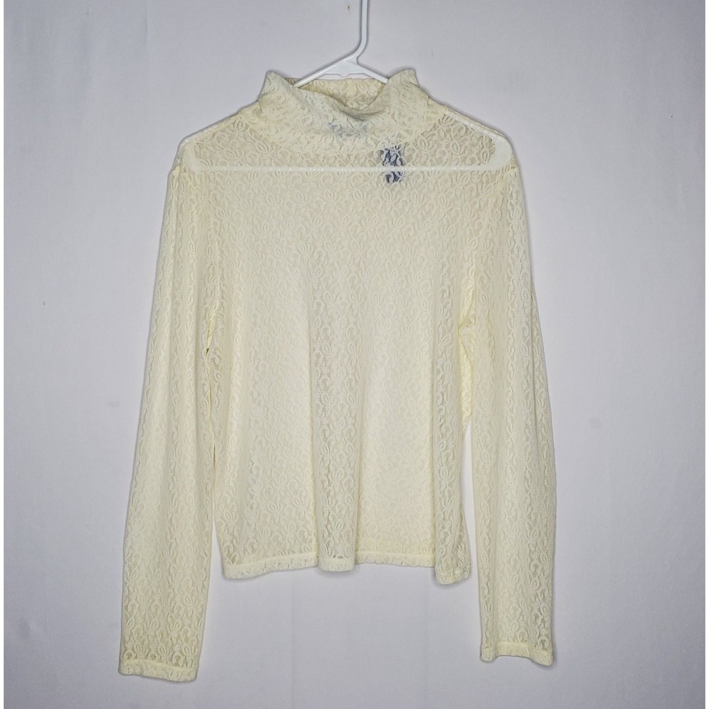 JH Collectibles Sheer Lace Nylon Mock Top Women XL Y2K 00s Romantic Capsule
